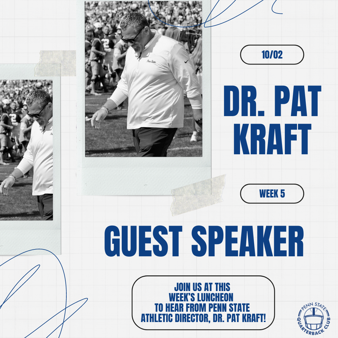 Dr. Pat Kraft is the Week 5 Luncheon Guest Speaker.